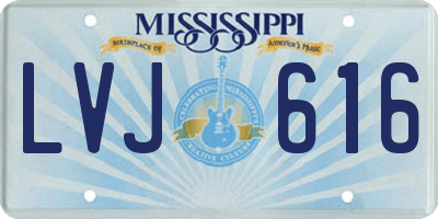MS license plate LVJ616