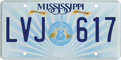 MS license plate LVJ617