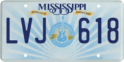 MS license plate LVJ618