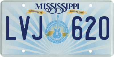 MS license plate LVJ620