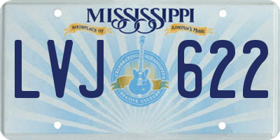 MS license plate LVJ622