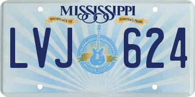 MS license plate LVJ624