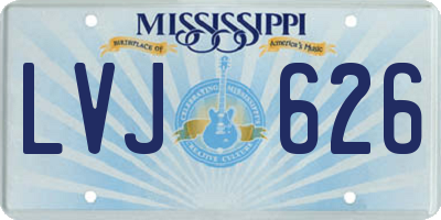 MS license plate LVJ626