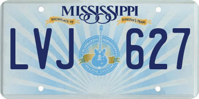 MS license plate LVJ627