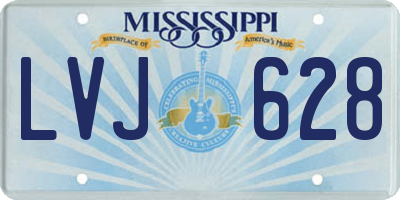 MS license plate LVJ628