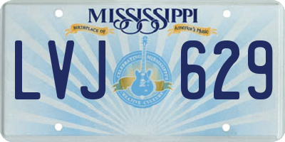 MS license plate LVJ629