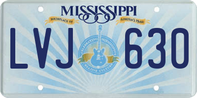 MS license plate LVJ630