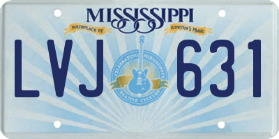 MS license plate LVJ631