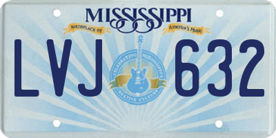 MS license plate LVJ632