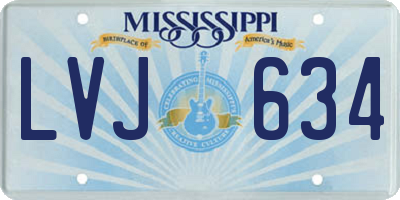 MS license plate LVJ634