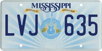 MS license plate LVJ635