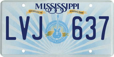 MS license plate LVJ637