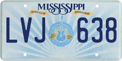 MS license plate LVJ638