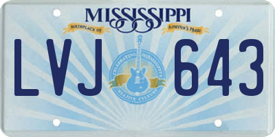 MS license plate LVJ643