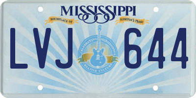 MS license plate LVJ644