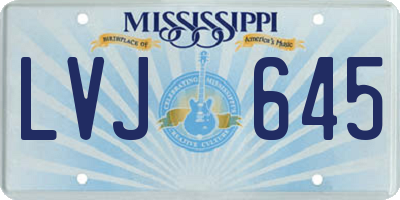 MS license plate LVJ645
