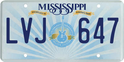 MS license plate LVJ647