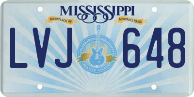 MS license plate LVJ648