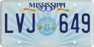 MS license plate LVJ649