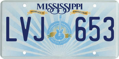 MS license plate LVJ653