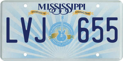 MS license plate LVJ655