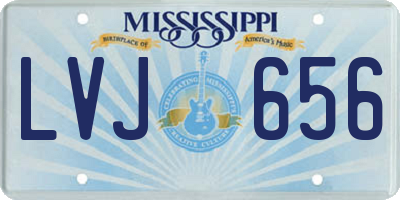 MS license plate LVJ656