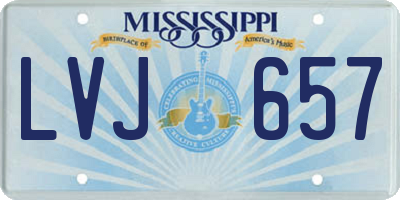 MS license plate LVJ657