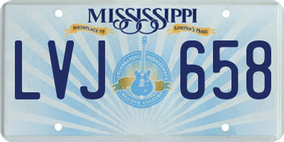 MS license plate LVJ658