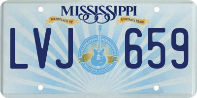 MS license plate LVJ659