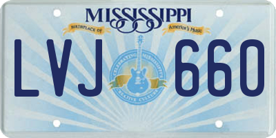MS license plate LVJ660