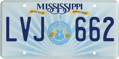 MS license plate LVJ662