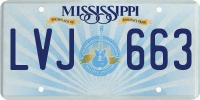 MS license plate LVJ663