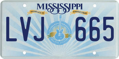 MS license plate LVJ665