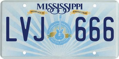MS license plate LVJ666