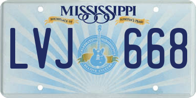 MS license plate LVJ668