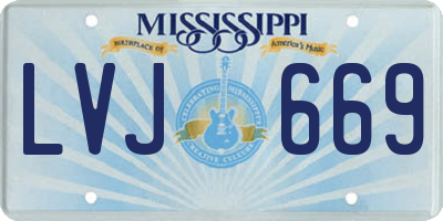 MS license plate LVJ669