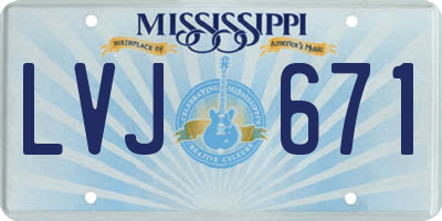 MS license plate LVJ671