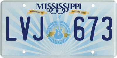 MS license plate LVJ673