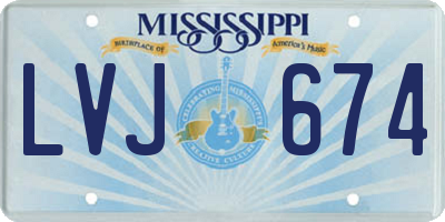 MS license plate LVJ674