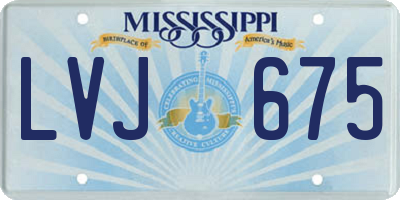 MS license plate LVJ675