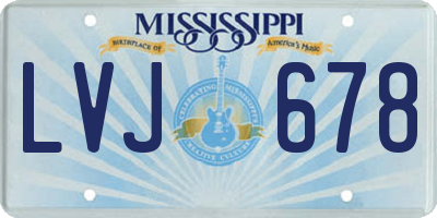 MS license plate LVJ678