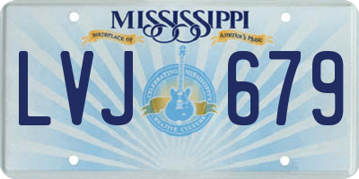 MS license plate LVJ679