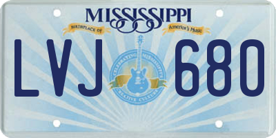 MS license plate LVJ680