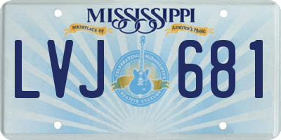 MS license plate LVJ681