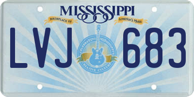 MS license plate LVJ683