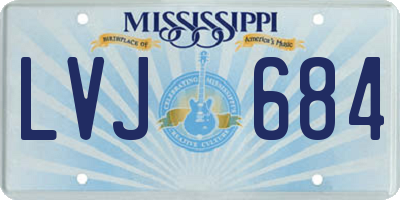MS license plate LVJ684