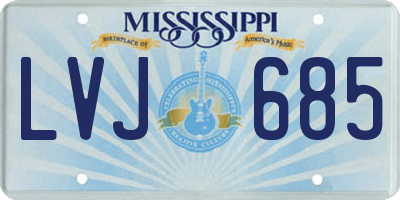 MS license plate LVJ685