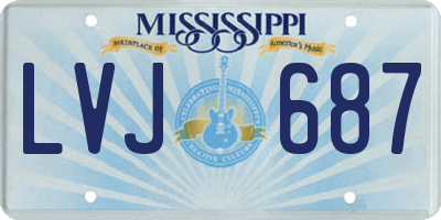 MS license plate LVJ687