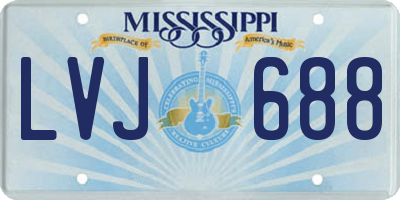 MS license plate LVJ688