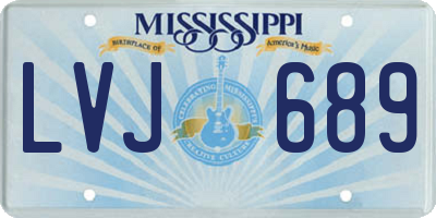 MS license plate LVJ689
